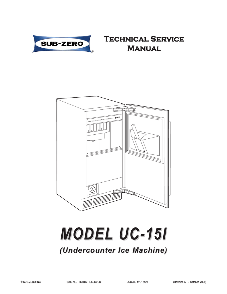 Sub Zero UC-15I Undercounter Ice Maker Cleaning Instructions