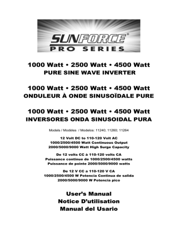 Sunforce Onduleur à onde sinusoïdale pure Pro Series, 1 000 watts