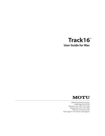 CueMix FX hardware monitoring. MOTU Track16 | Manualzz