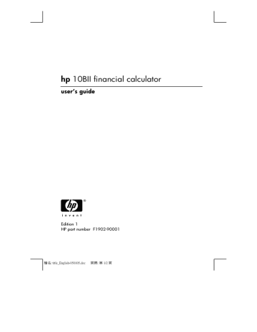 HP 10bII Business Calculator User manual User's Guide | Manualzz