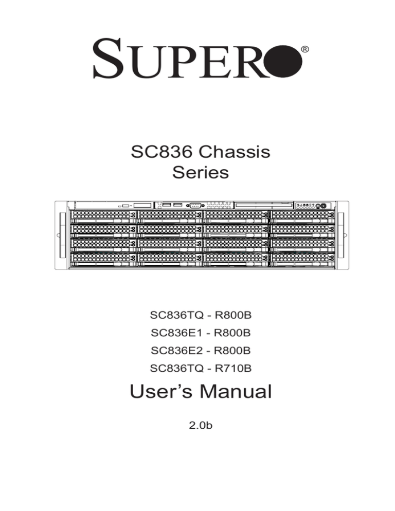 Supermicro Cse 6a R10b Superchassis 6tq R800v Silver Superchassis 6e2 R800v Silver Superchassis 6e2 R800b Black Superchassis 6e1 R800v Silver User S Manual Manualzz