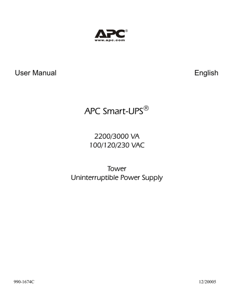 Apc Sua2200x115 Smart Ups 3000va Usb Serial 100v Smart Ups 2200va Smart Ups 3000va Sua2200jb User Manual Manualzz