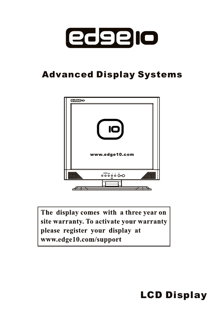 Edge10 C190 LCD Monitor Operating 