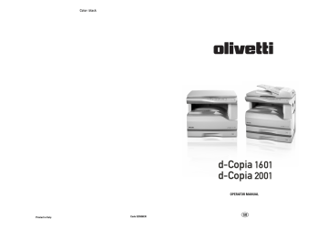 Olivetti d-COPIA 2001 Owner's manual | Manualzz