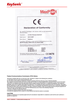 KeySonic Mini wireless Datasheet