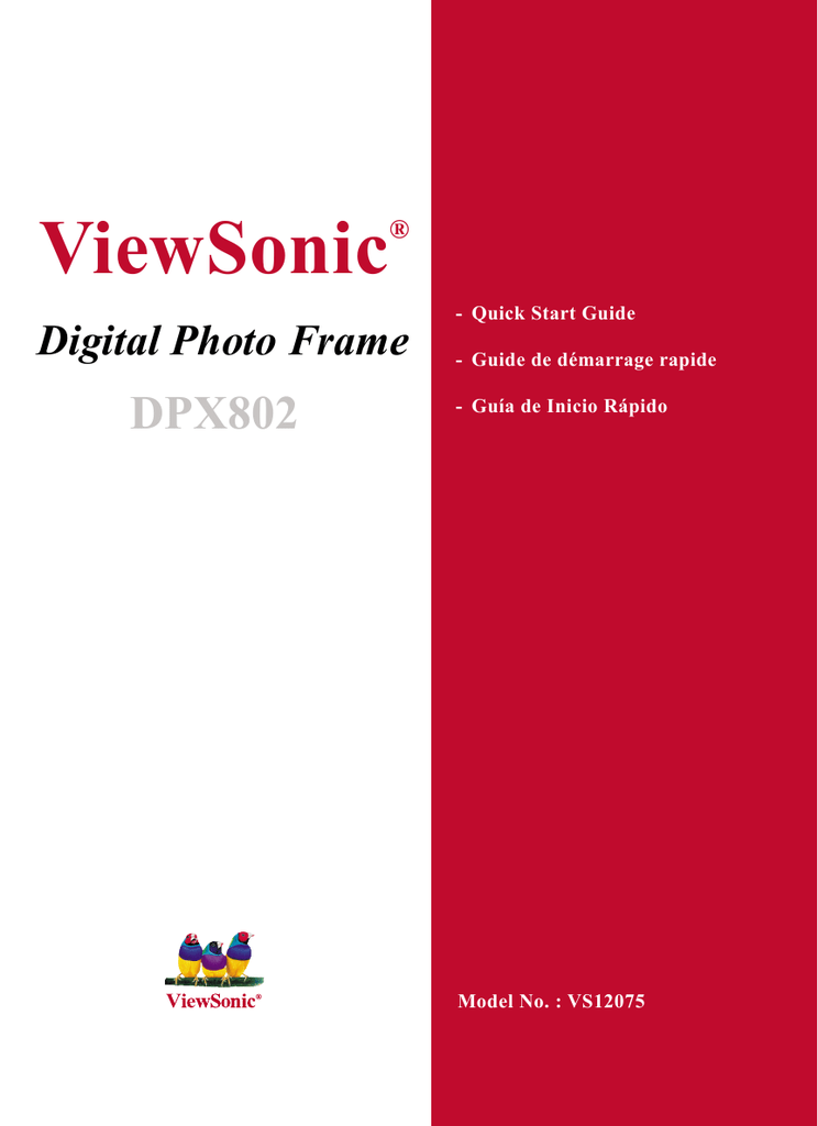 Viewsonic Dpx802wd Bw Digital Photo Frame Manualzz Com