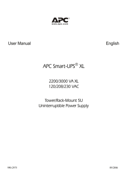 APC SUA2200XL-NETPKG uninterruptible power supply (UPS) User manual