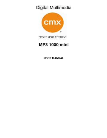 CMX MP3 1000 mini 1GB User manual | Manualzz