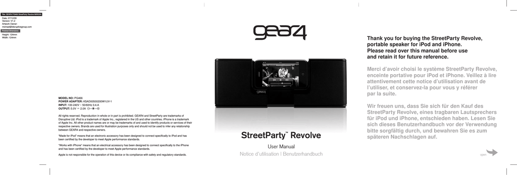 GEAR4 Portable speaker User manual  Manualzz