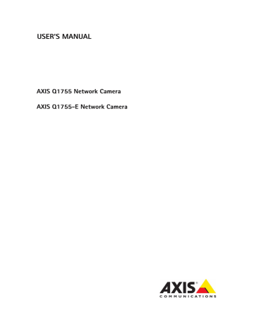 Axis Q1755-E User's manual | Manualzz