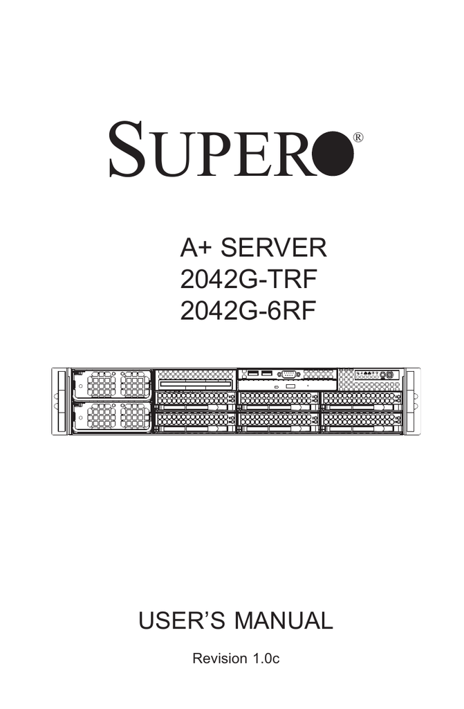 Supermicro 2042G-6RF User's manual | Manualzz