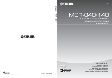 Yamaha MCR-040 Owner's manual | Manualzz