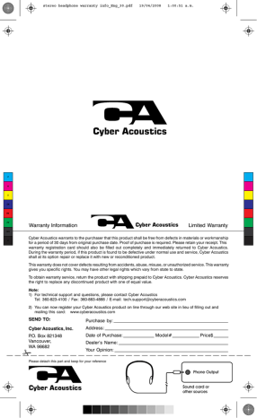 Cyber Acoustics ACM-940 headphone Manual | Manualzz