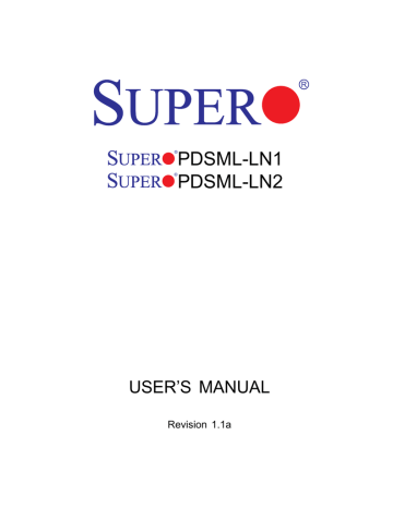Supermicro MBD-PDSML-LN2-B User`s manual | Manualzz