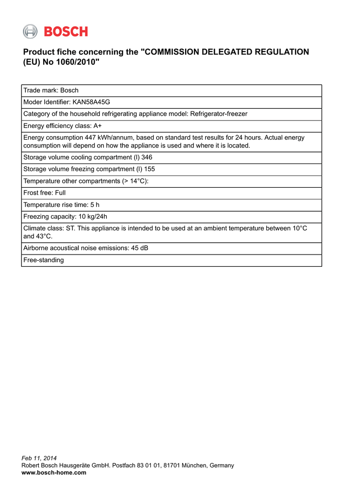 Bosch Kan58a45 Side By Side Refrigerator Manualzz