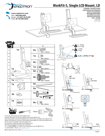 Ergotron WorkFit-S, Single LD Sit-Stand Workstation Manual | Manualzz