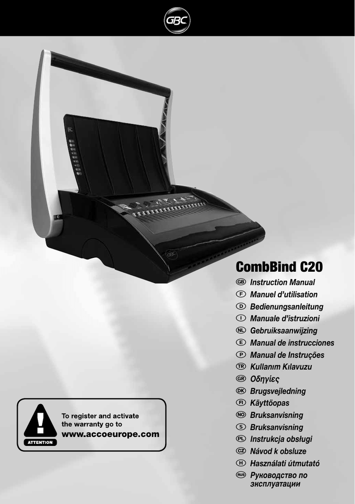 GBC 4400311 User manual Manualzz