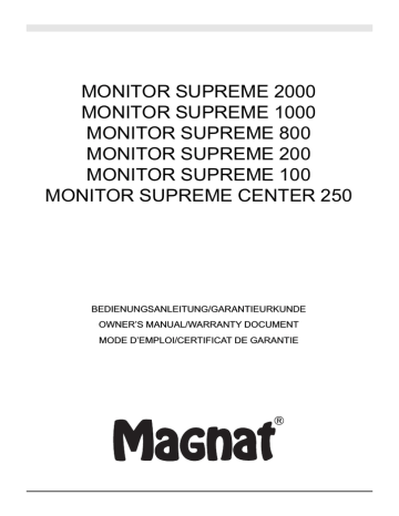 Magnat Monitor Supreme 200 Bedienungsanleitung | Manualzz
