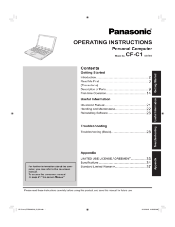 Panasonic Toughbook Cf C1 Cf C1blhaz1m Cf C1 Toughbook C1 User Manual Manualzz Panasonic Toughbook Cf C1 Cf C1blhaz1m Cf C1 Toughbook C1 User Manual Manualzz