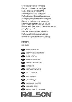 Palson Premiere - Owner's manual, User manual | manualzz.com