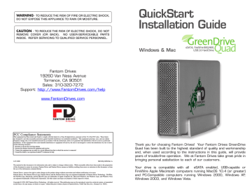 Connecting the Drive to Your Computer. Fantom Drives GreenDrive ...