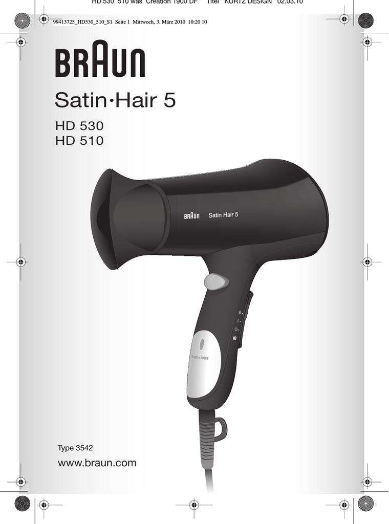 Satin Hair 5 HD 530 Brugermanual | Manualzz