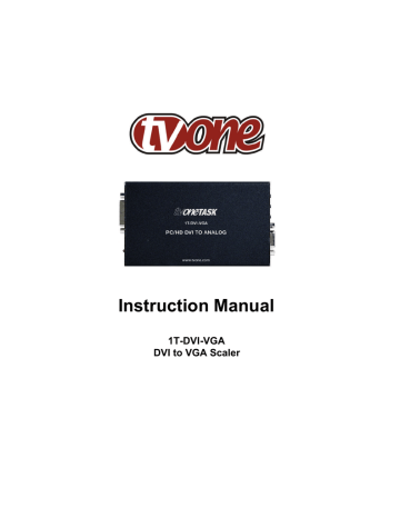 TV One 1T-DVI-VGA video converter Instruction manual | Manualzz