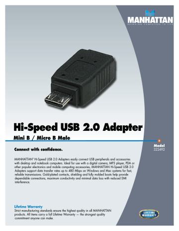 Manhattan Hi-Speed USB Adapter Specification | Manualzz