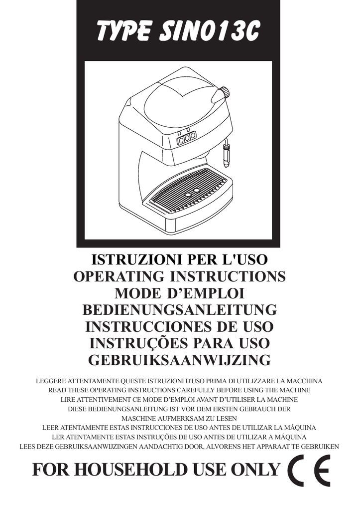 Saeco Via Veneto de Luxe, SIN 007, Via Veneto Combi de Luxe Instrucciones  de operación | Manualzz