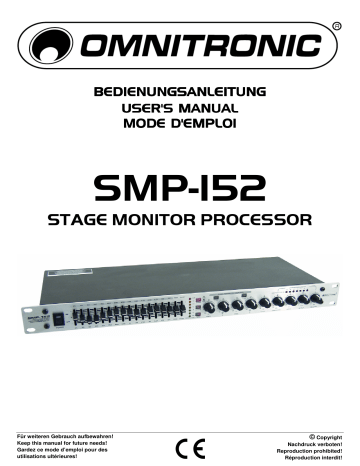 EMPLOI SELON LES PRESCRIPTIONS. Omnitronic SMP-152, SMP-152 Monitor processor | Manualzz
