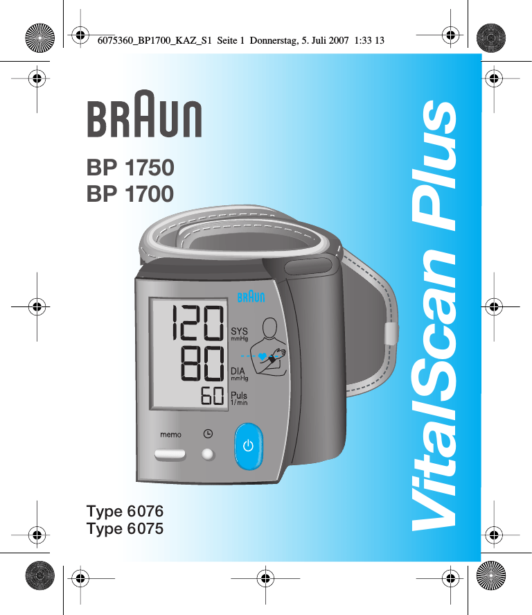 Braun Bp1700 Vitalscan Plus Bp1700 Specification Manualzz