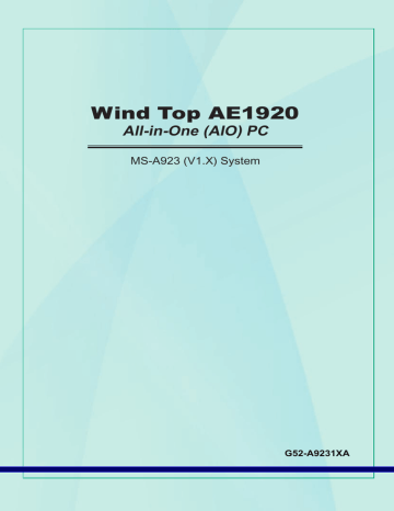 MSI Wind Top AE1920-D5223W7P Specification | Manualzz