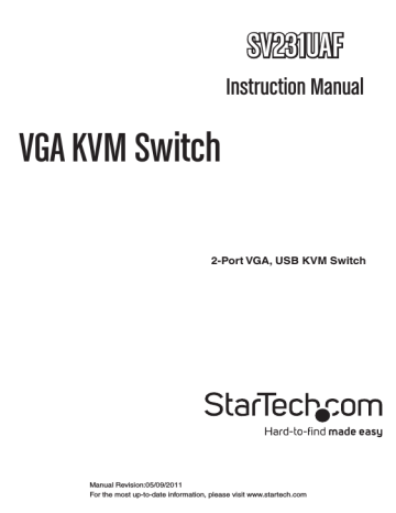 StarTech.com SV231UAF KVM switch Instruction manual | Manualzz