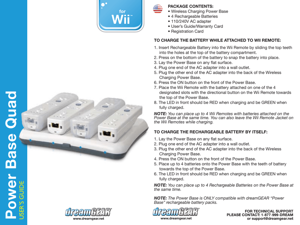 DreamGEAR Power Base Quad for Wii User's Guide | Manualzz