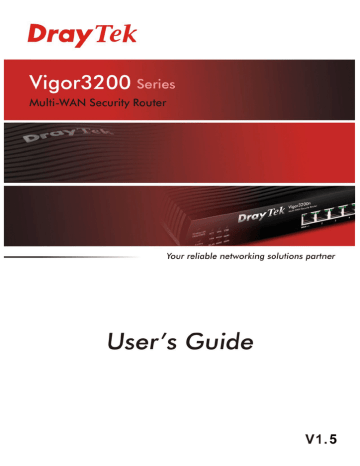 Draytek Vigor3200 User's Guide | Manualzz