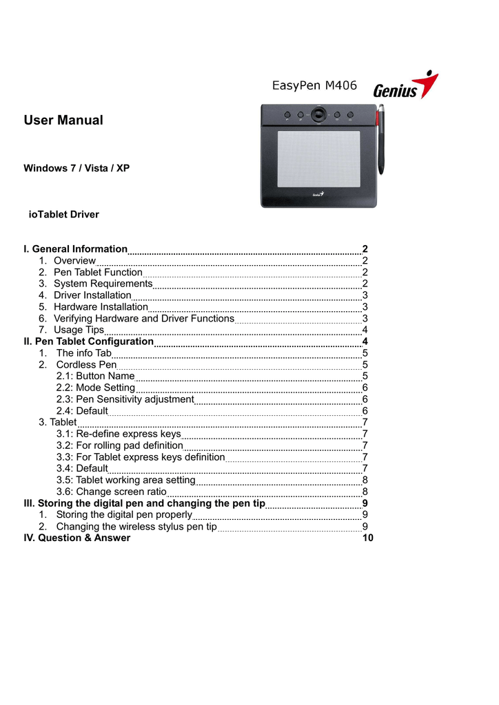 Genius Easypen M406 User Manual Manualzz