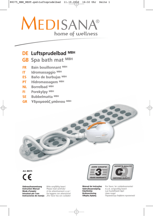 Medisana Mbh User Manual Manualzz