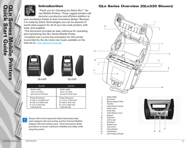 Zebra QLn320, QLn User guide Manualzz