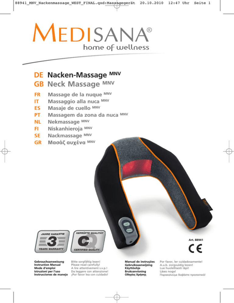 Medisana Mnv User Manual Manualzz