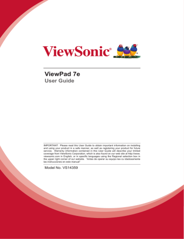 Viewsonic ViewPad 7e 4GB White User guide | Manualzz