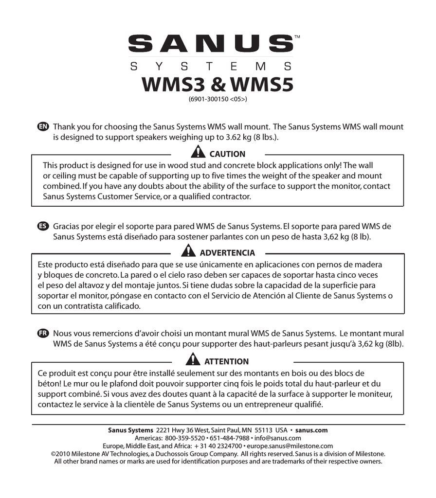sanus wms3