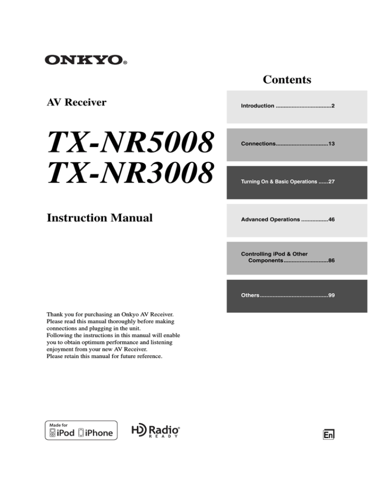 Onkyo Tx Nr5008 Tx Nr3008 User Manual Manualzz