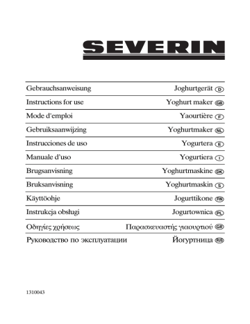 SEVERIN JG 3516, JG 3519 Инструкция по применению | Manualzz