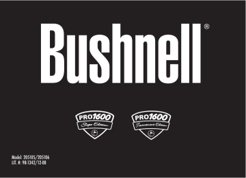Bushnell 98 1342 12 08 20 5106 20 5105 205105zh 205106zh Pro 1600 98 1342 12 08 Pro 1600 Tournament Pro 1600 Slope User Manual Manualzz