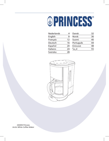 Princess 242650 coffee maker Specification | Manualzz