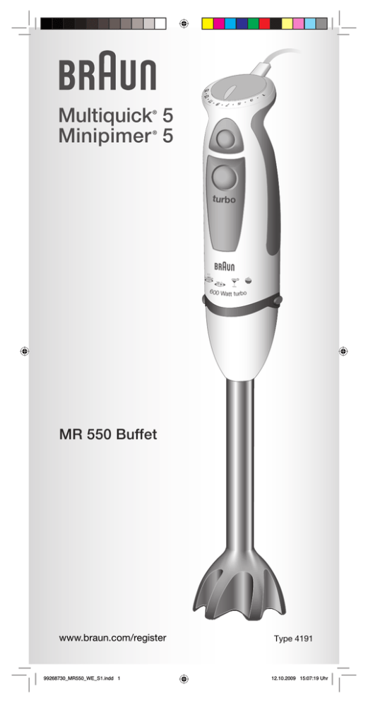 Braun Mr 550 Buffet User Manual Manualzz