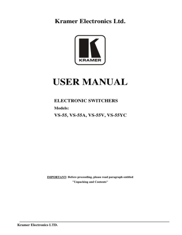 Kramer Electronics VS-55A User manual | Manualzz