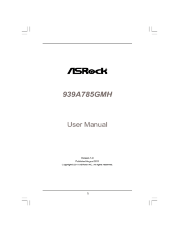 Asrock 939A785GMH motherboard User manual | Manualzz