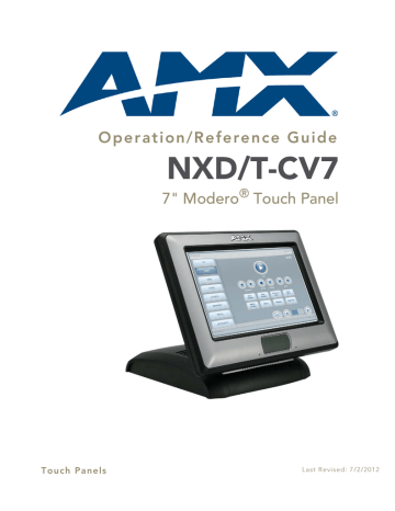 AMX NXT-CV7 Specification | Manualzz