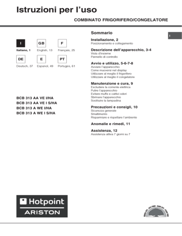 Whirlpool BCB 313 AA VE I, BCB 313 AA VE I/HA Istruzioni per l'uso